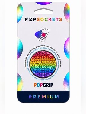 Luxe Crystal Multicolour Rainbow Theme Diamonds PopSocket Phone Holder Grip New